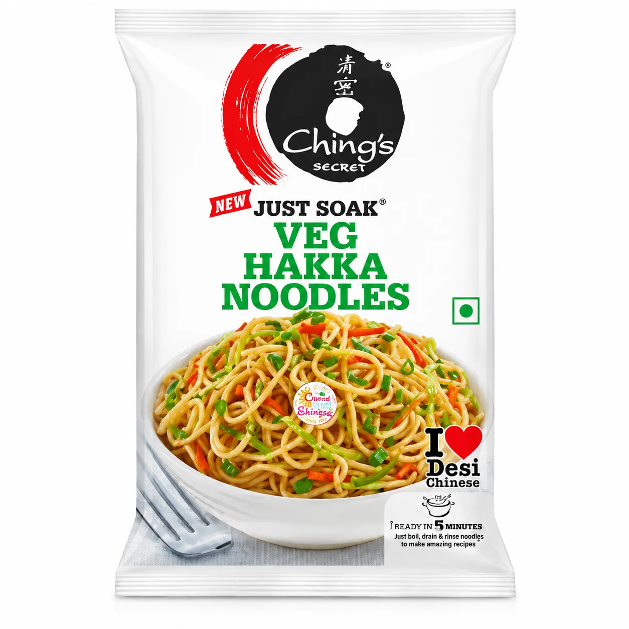 Chings Veg Hakka Noodles Just Soak 140g
