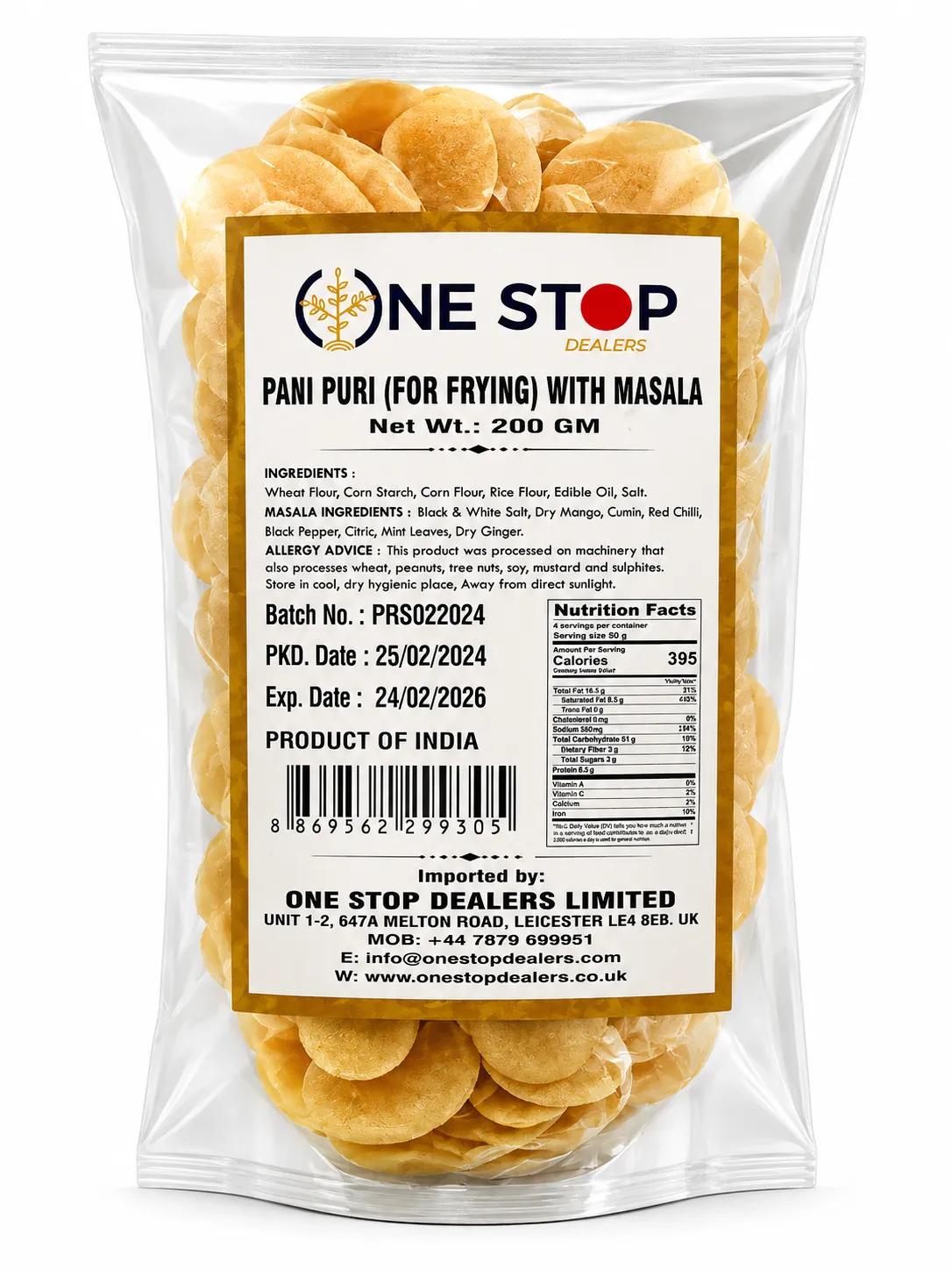 One Stop Pani Puri Fry with Masala 200g