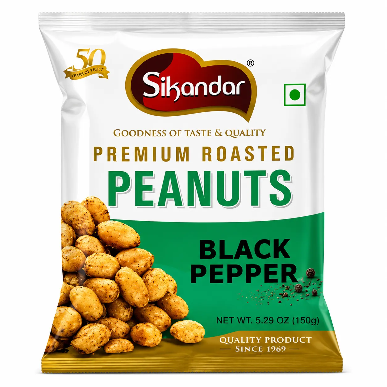 Sikandar Premium Roasted Peanuts – Black Pepper 150g