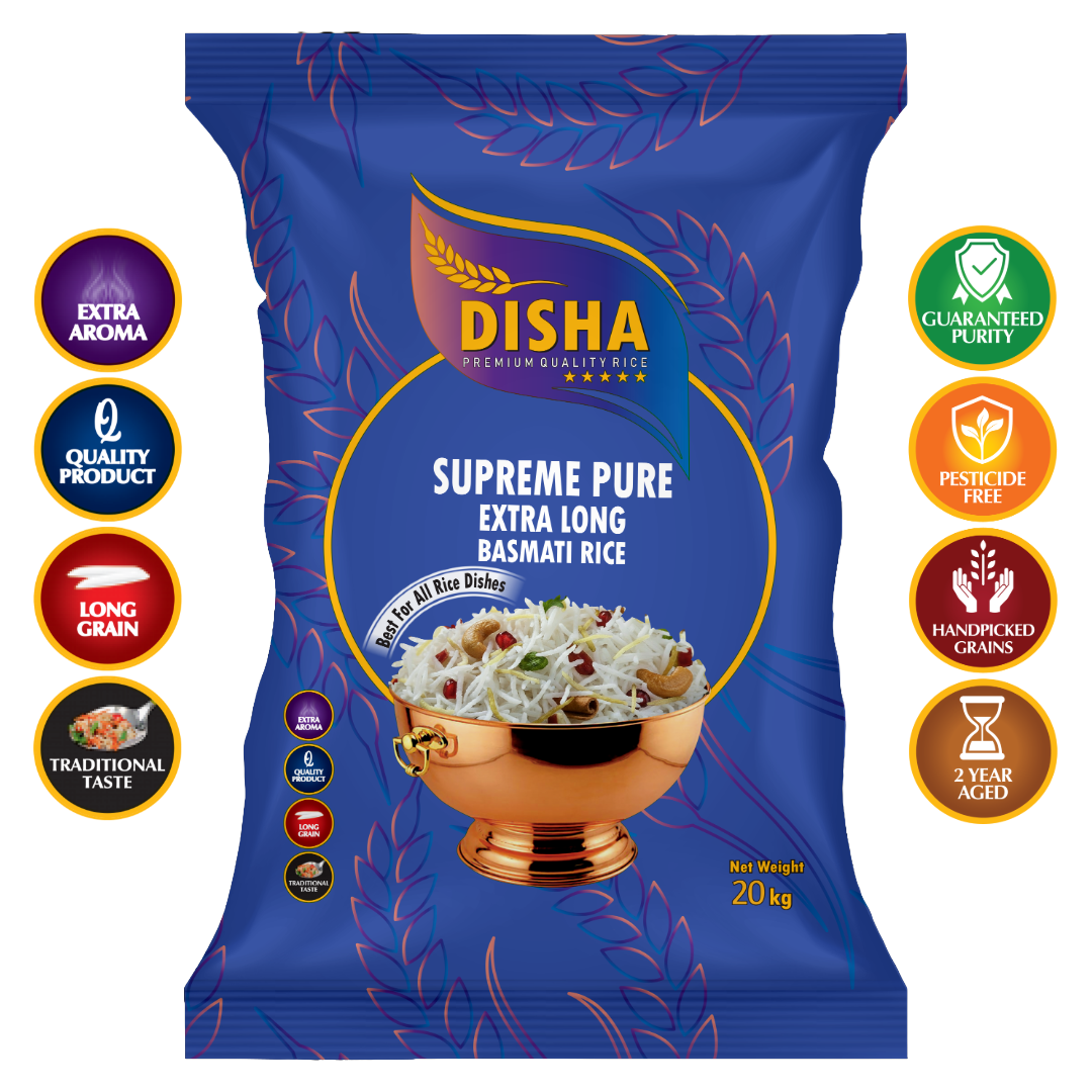 DISHA SUPREME EXTRA LONG BASMATI RICE 20KG