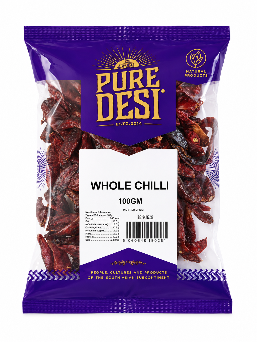 Pure Desi Whole Chilli – 100g