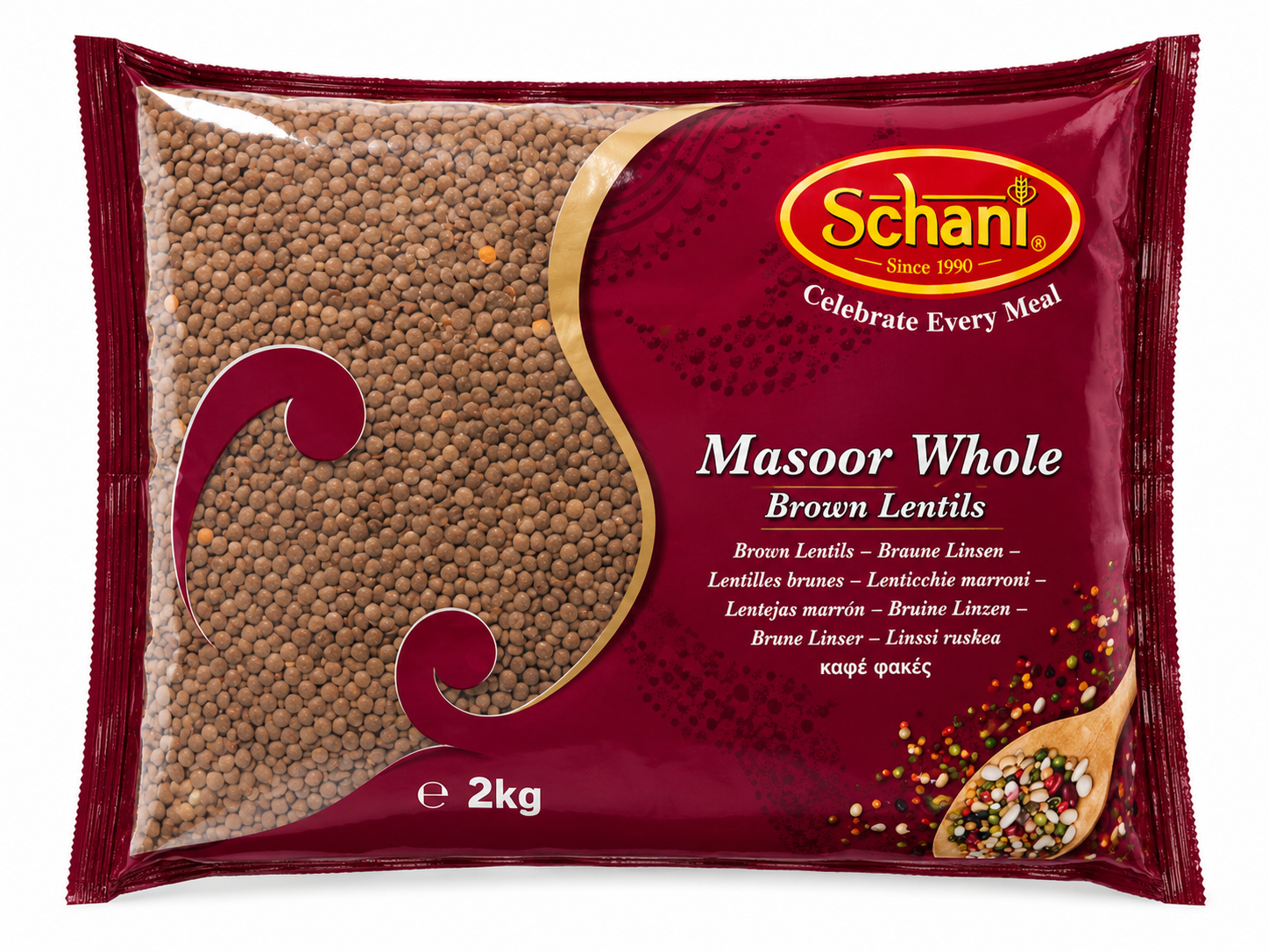 Schani Masoor Whole Brown Lentils  2kg