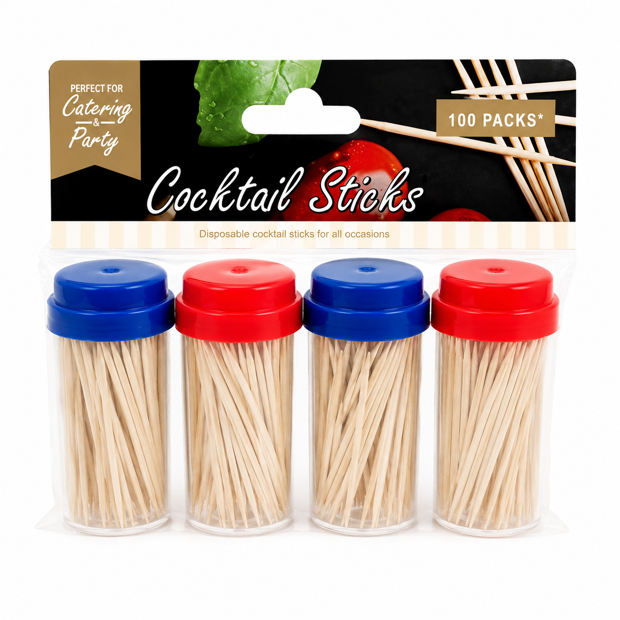 Wooden Cocktail Sticks 4X100PCS