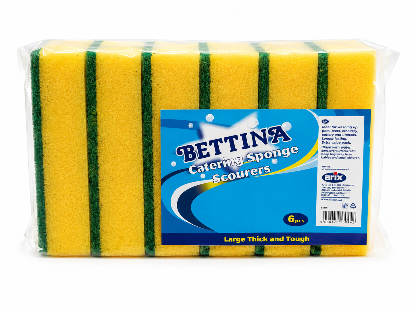 BETTINA JUMBO SPONGE SCOURERS 6PCS