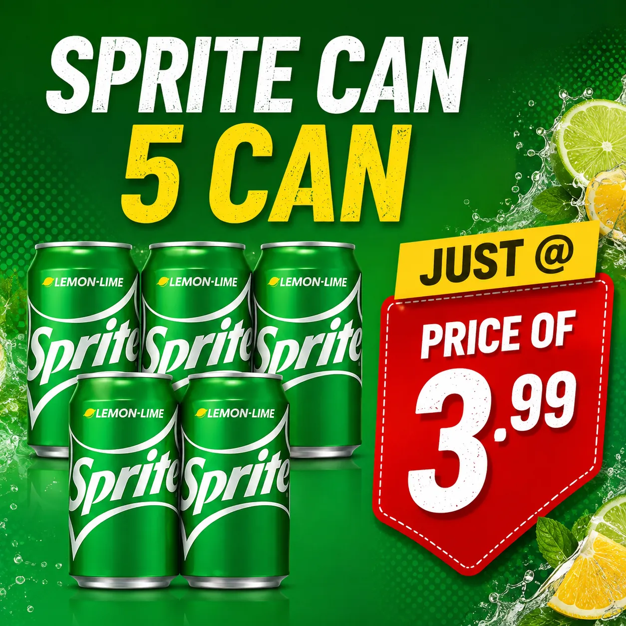 SPRITE CAN 5 CAN JUST @ PRICE OF 3.99