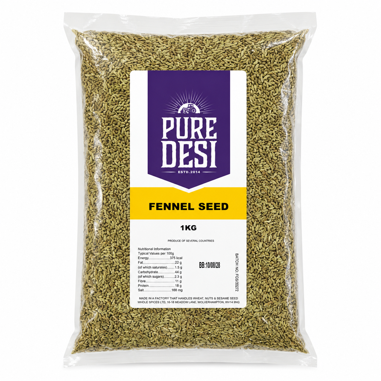 Pure Desi Fennel Seeds 1KG | Whole Fennel Seed | Saunf | Cooking & Baking Spice