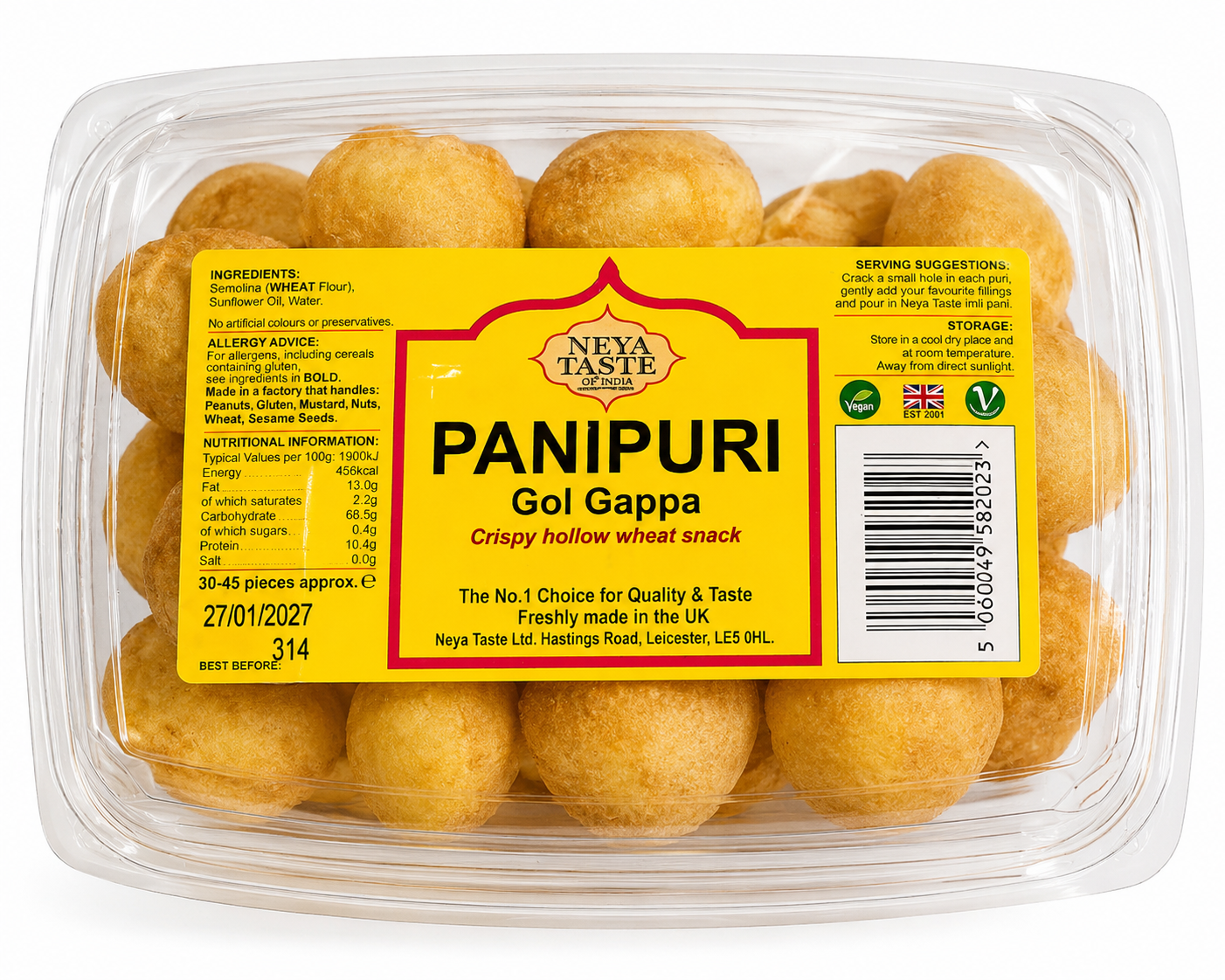 Neya Taste Panipuri Gol Gappa 12x300g (45pc in 1 box)