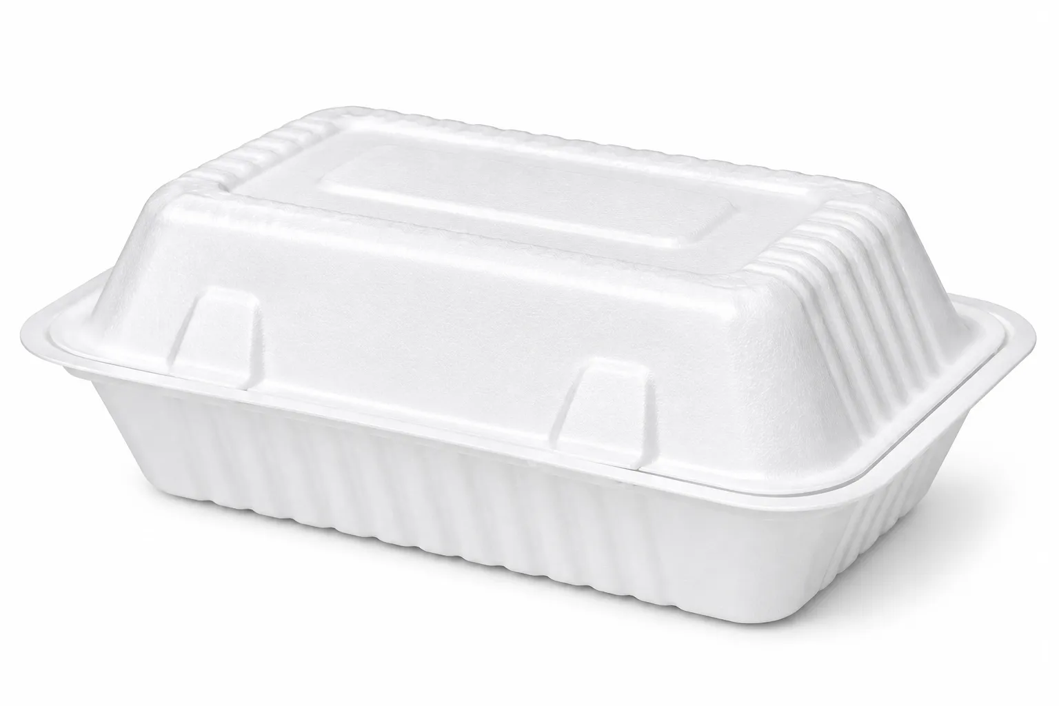 7X5″ Bagasse White Clamshell Boxes ( 250pcs )